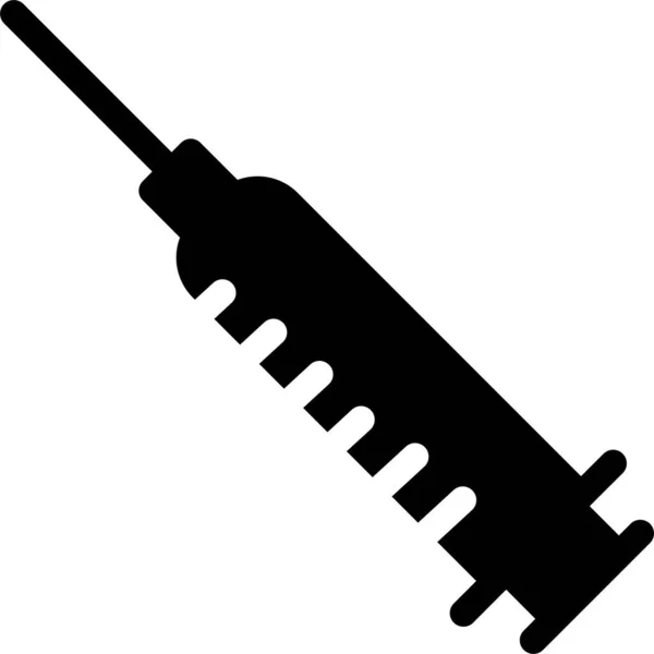 Icône Médecine Injection Soins Santé Style Solide — Image vectorielle