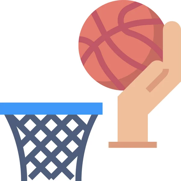 Μπάλα Μπάσκετ Εικονίδιο Του Διαγωνισμού Επίπεδο Στυλ — Διανυσματικό Αρχείο