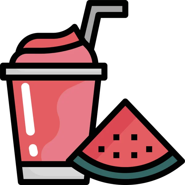 Watermeloen Sap Fruit Icoon — Stockvector