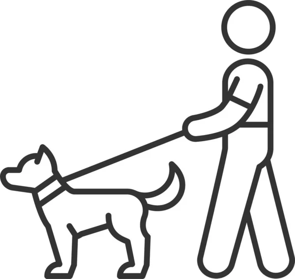 Φροντίδα Των Ζώων Σκύλο Υπηρεσία Εικονίδιο Στυλ Περίγραμμα — Διανυσματικό Αρχείο