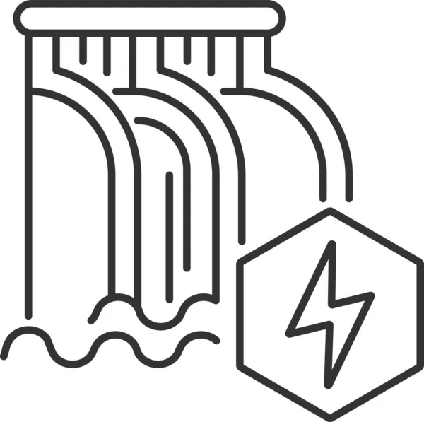 Waterkracht Alternatieve Energie Hydro Elektrische Pictogram — Stockvector