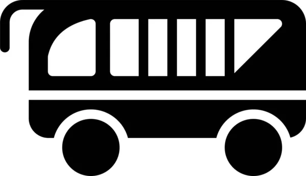 ソリッドスタイルの自動車バス輸送アイコン — ストックベクタ