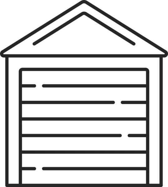 Ícone Exterior Porta Garagem — Vetor de Stock