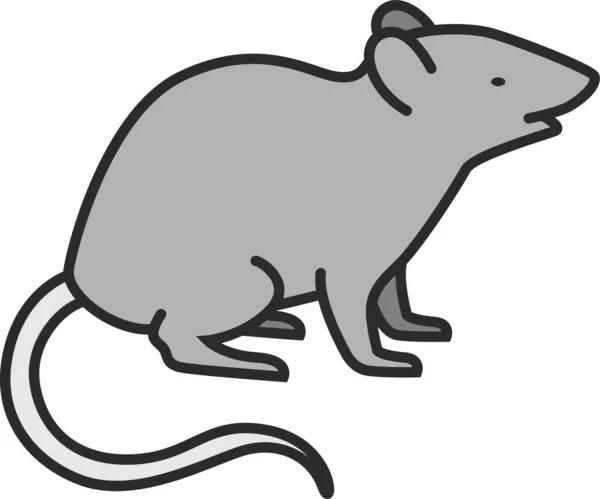 Souris Animaux Icône Souris Dans Style Contour Rempli — Image vectorielle