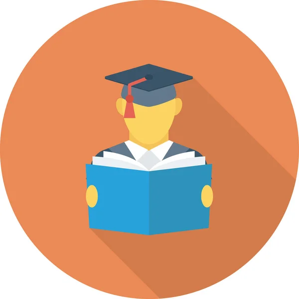 Education Learning Student Icon Long Shadow Style — 图库矢量图片