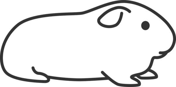 Ζώο Cavy Οικιακό Εικονίδιο Στυλ Περίγραμμα — Διανυσματικό Αρχείο