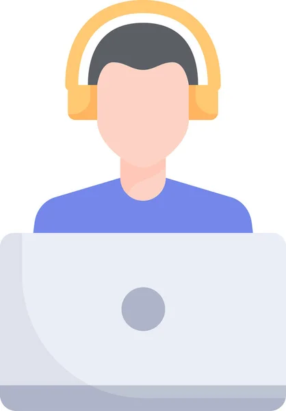 Mann Video Chat Symbol — Stockvektor