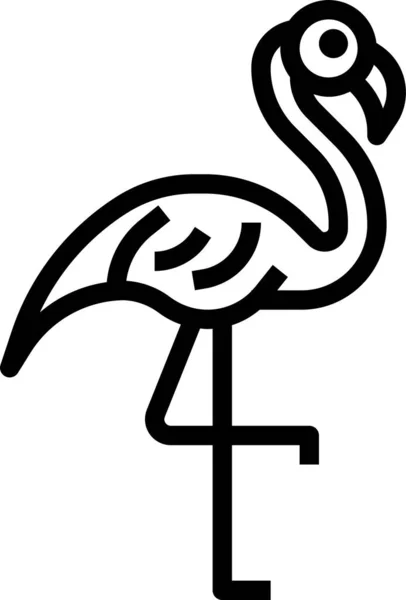 Animal Flamingo Kingdom Icon Outline Style — 图库矢量图片