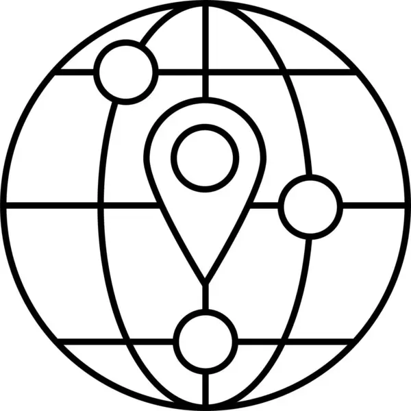 Weltkarte Standort Symbol — Stockvektor
