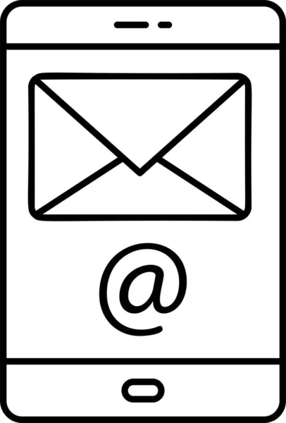 Boîte Mail Icône Mobile Dans Style Contour — Image vectorielle