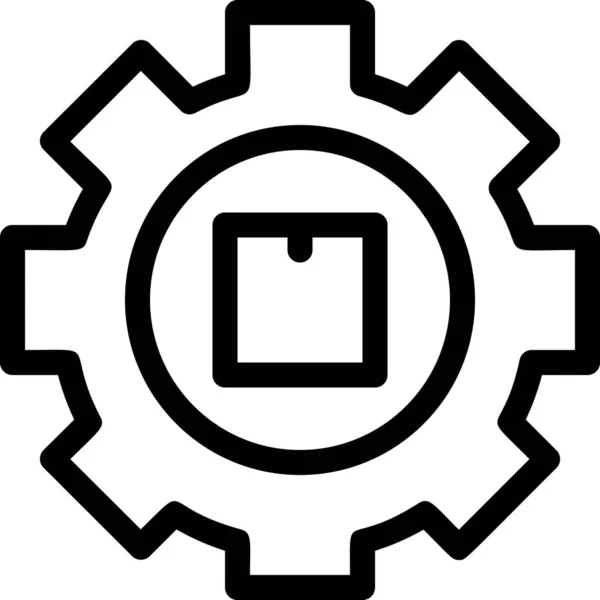 Boîte Dans Icône Des Industries Engrenages — Image vectorielle