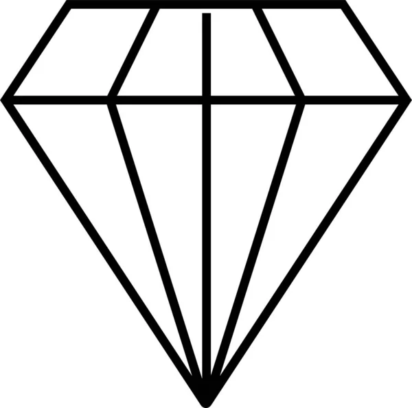 Kristall Diamant Pärla Ikon Kontur Stil — Stock vektor