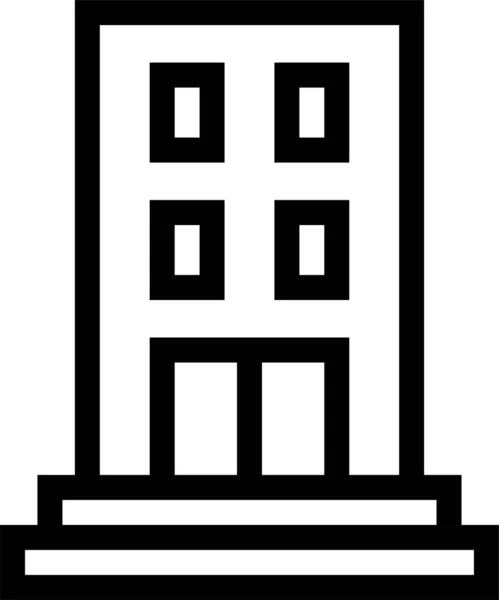 Будівельний Будівельний Значок Нерухомості Стилі Контур — стоковий вектор