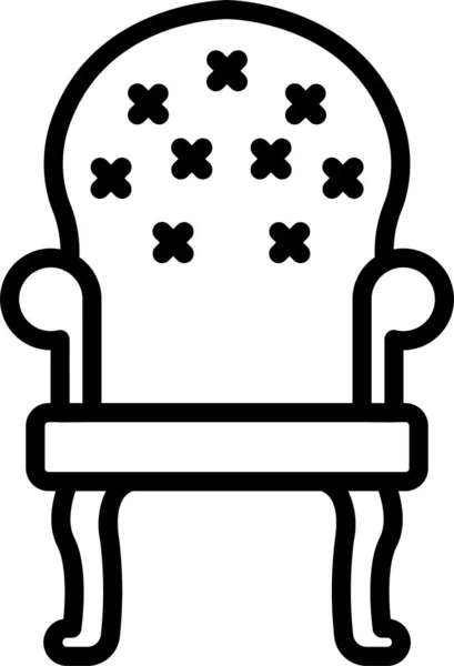 Крісло Меблі Побутовий Значок Контурному Стилі — стоковий вектор
