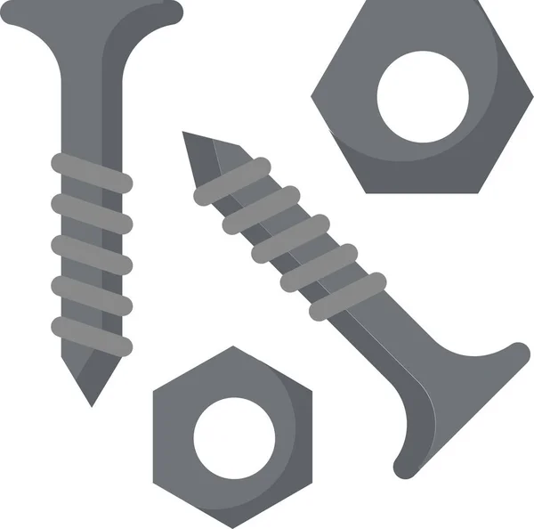 Architecture Bolt Construction Icon Flat Style — Stock Vector