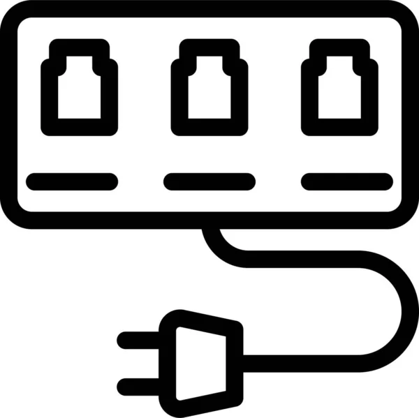 Ikon Ekstensi Listrik Konektor Dalam Gaya Outline - Stok Vektor