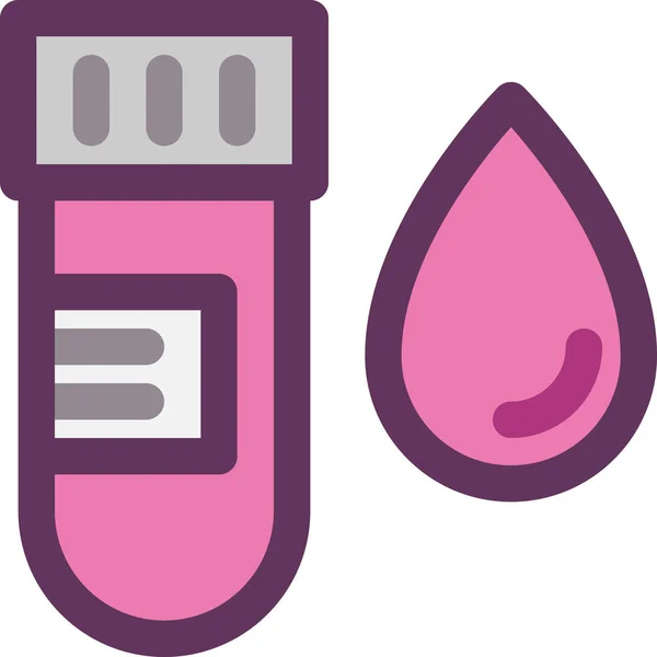 Krevní Vzorek Krevní Test Baňka Ikona Vyplněném Stylu Obrysu — Stockový vektor