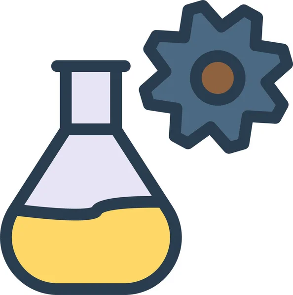 Configurar Icono Del Laboratorio Engranajes Estilo Contorno Lleno — Vector de stock