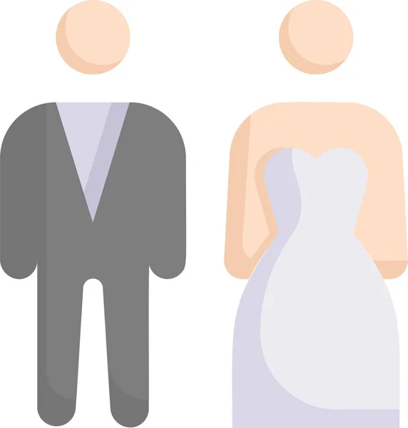 Couple Love Marriage Icon — Stock Vector