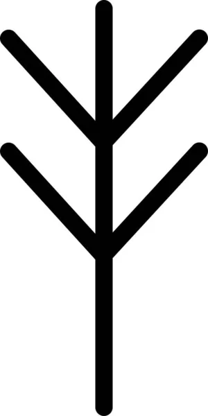 Гілки Значок Лісового Острова Контурному Стилі — стоковий вектор