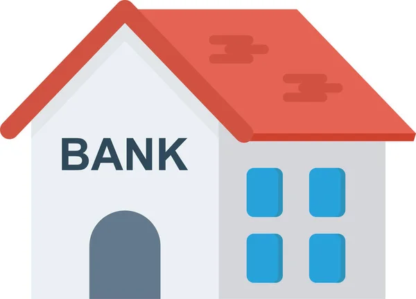 Ícone Propriedade Edifício Bancário Estilo Plano — Vetor de Stock