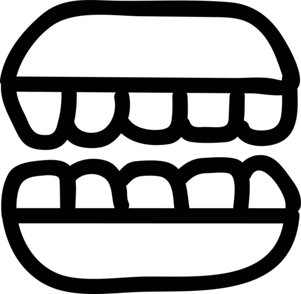 Icono Floaride Dental Anatomía Estilo Dibujado Mano — Archivo Imágenes Vectoriales