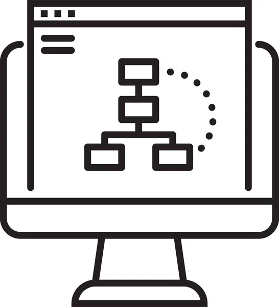 Blueprint Codificación Icono Computadora Categoría Equipo Hardware — Vector de stock