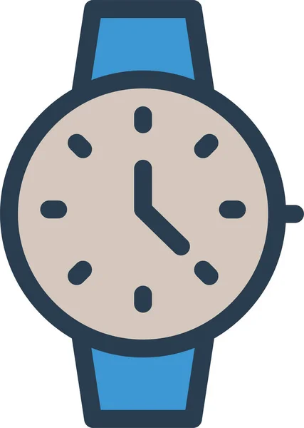 Reloj Horario Icono Tiempo Estilo Contorno Lleno — Vector de stock