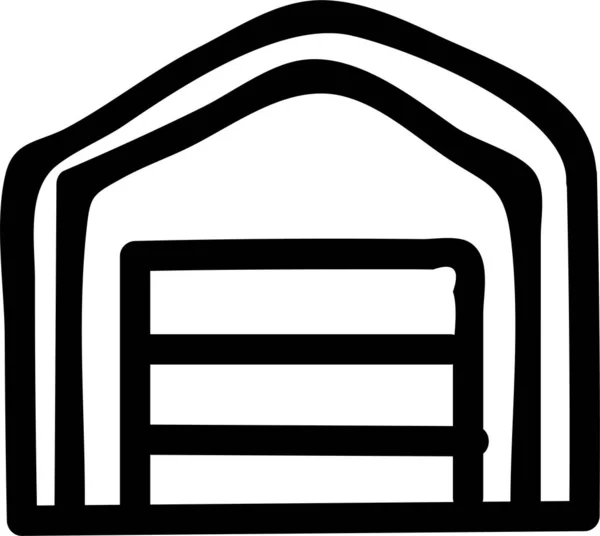 Building Estate Home Icon Handdrawn Style — Stock Vector