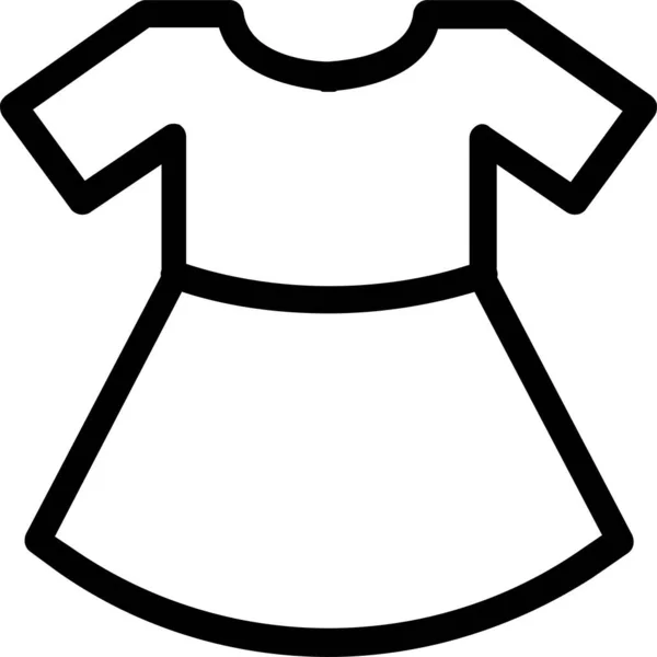 Тканинна Сукня Сорочка Значок Контурному Стилі — стоковий вектор