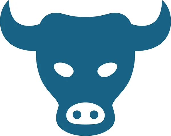 Bull Bull Icône Tête Marché Dans Style Solide — Image vectorielle