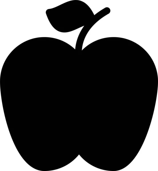 Apfel Essen Essen Ikone Solidem Stil — Stockvektor