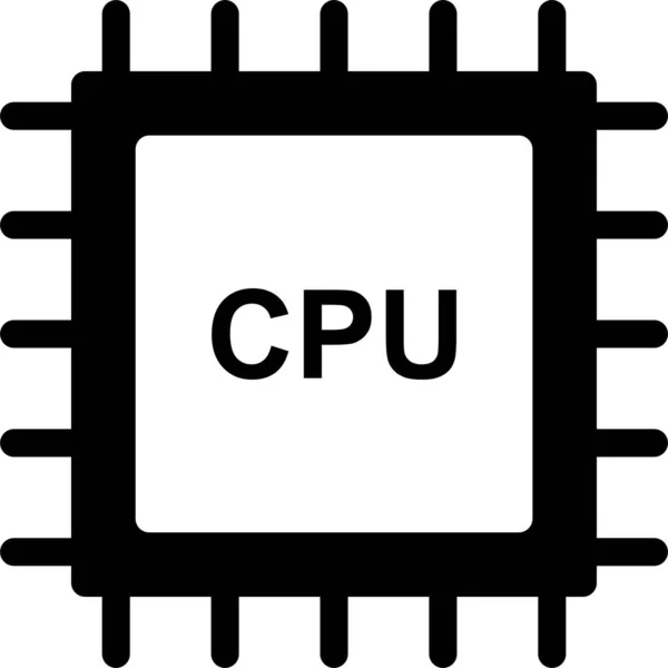 Chip Cpu Ikona Sprzętowa Stylu Solid — Wektor stockowy