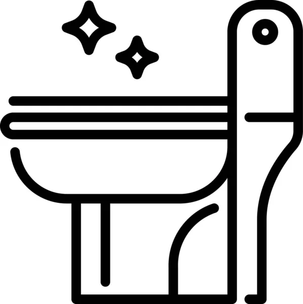 Bathroom Clean Flush Toilet Icon Outline Style — Stock Vector