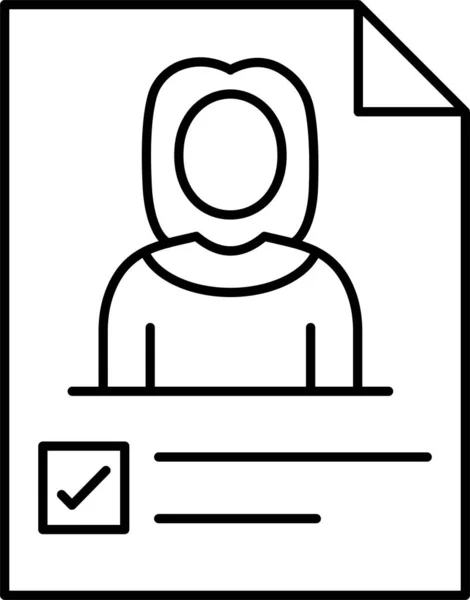 Document Verkiezing Bestand Pictogram Grote Lijnen Stijl — Stockvector