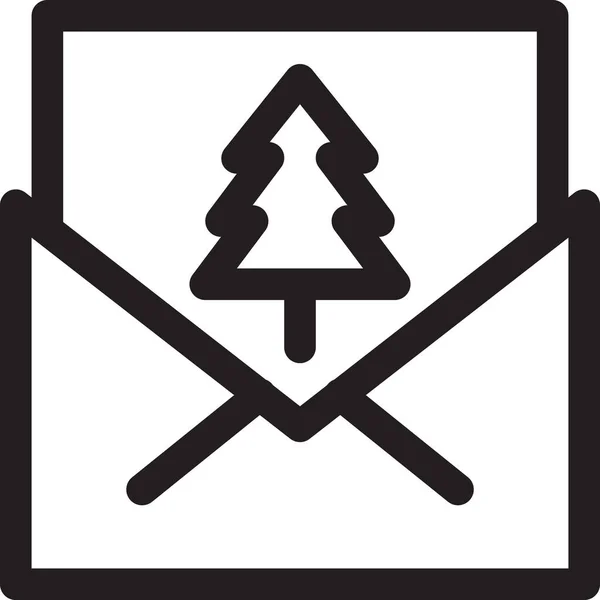 Karte Weihnachtsdekoration Symbol Umriss Stil — Stockvektor