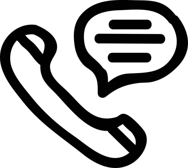 Call Help Message Icoon Handgetekende Stijl — Stockvector