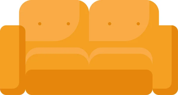 Couch Double Sofa Furnishing Icon Flat Style — 图库矢量图片