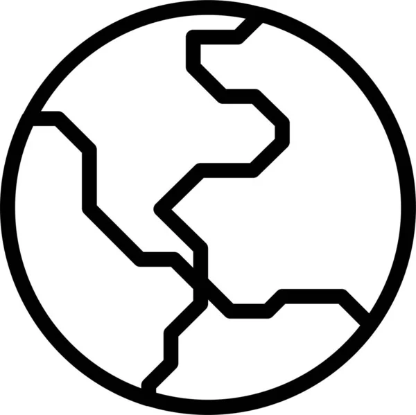 Destination Earth Globe Icon Outline Style — Stock Vector