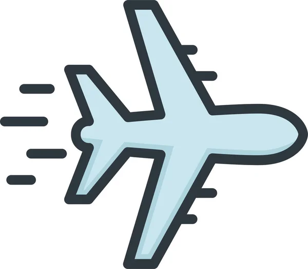 Airplane Business Delivery Icon Filled Outline Style — Stock Vector