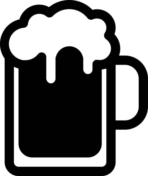 Αλκοόλ Μπύρα Ποτό Εικονίδιο Στερεό Στυλ — Διανυσματικό Αρχείο