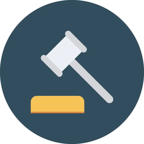 Hammer Law Legal Insurance Icon Icon Flat Style — Stock Vector