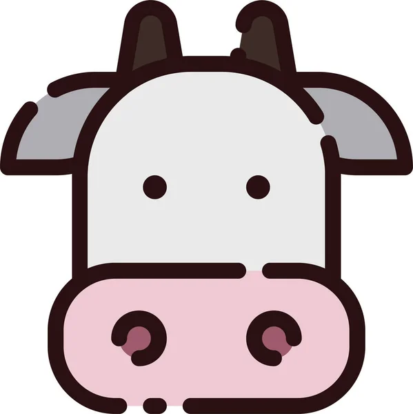 Animované Animované Krávy Ikona Vyplněném Stylu — Stockový vektor
