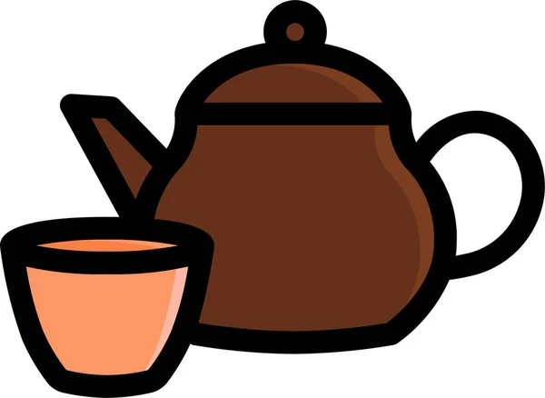 Icono Taza Bebida Aromática Estilo Esquema — Vector de stock