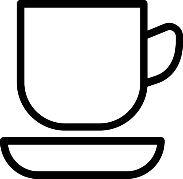 Kahve Fincanı Simgesi Taslak Biçiminde — Stok Vektör