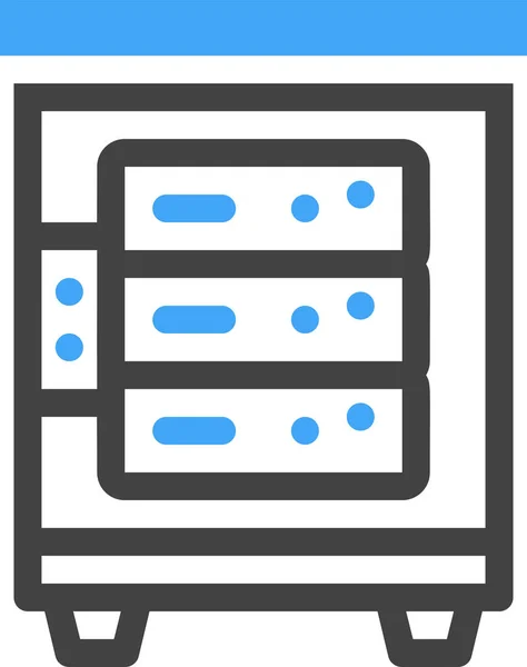 Ikona Webhostingového Serveru Stylu Vyplněného Osnovy — Stockový vektor