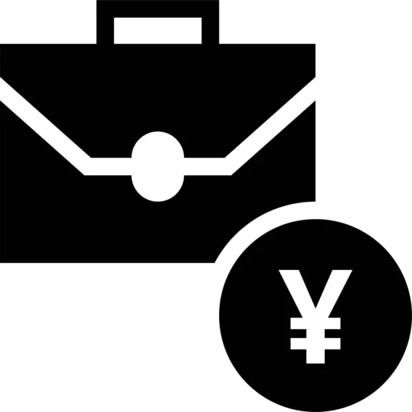 Tas Cash Munt Pictogram Solide Stijl — Stockvector