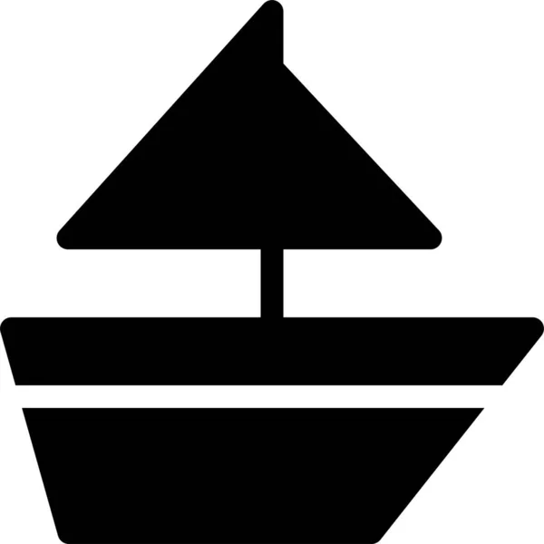 Boat Public Ship Icon Solid Style — Stock Vector