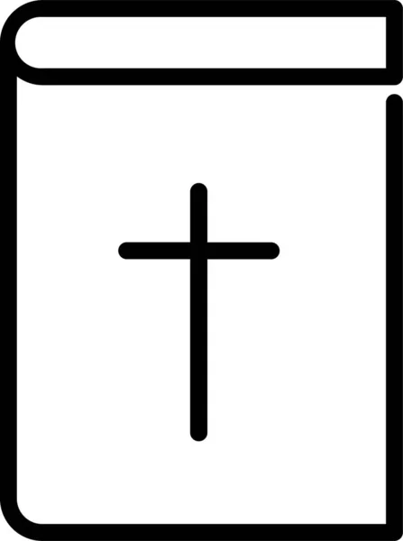 Осінь Біблія Христос Значок Контурному Стилі — стоковий вектор