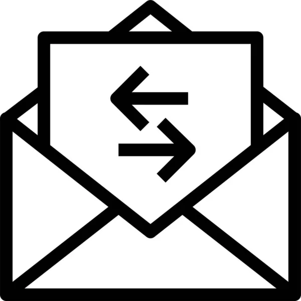 Contact Email Enveloppe Icône Dans Style Outline — Image vectorielle
